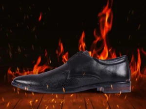 5001 Black-11 Rhynos Black Color Derby Shoe Fire