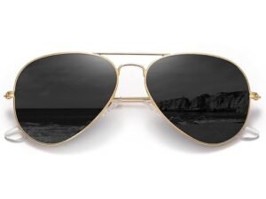 ARICKS Classic Aviator Sunglasses for Men Women Driving Sun glasses Glass Lens 100% UV Blocking