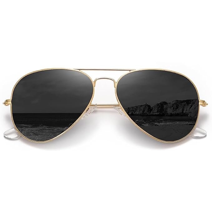 ARICKS Classic Aviator Sunglasses for Men Women Driving Sun glasses Glass Lens 100% UV Blocking