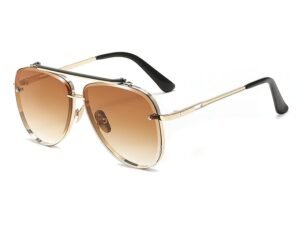 Karsaer Metal Square Sun Glasses Men's and Women's Fashion Gradient Colour Sunglasses E1090