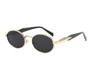 Dervin Retro Oval Sunglasses for Men & Women | Metal Frame | UV400 Protection | Durable, Stylish & Trending Shades