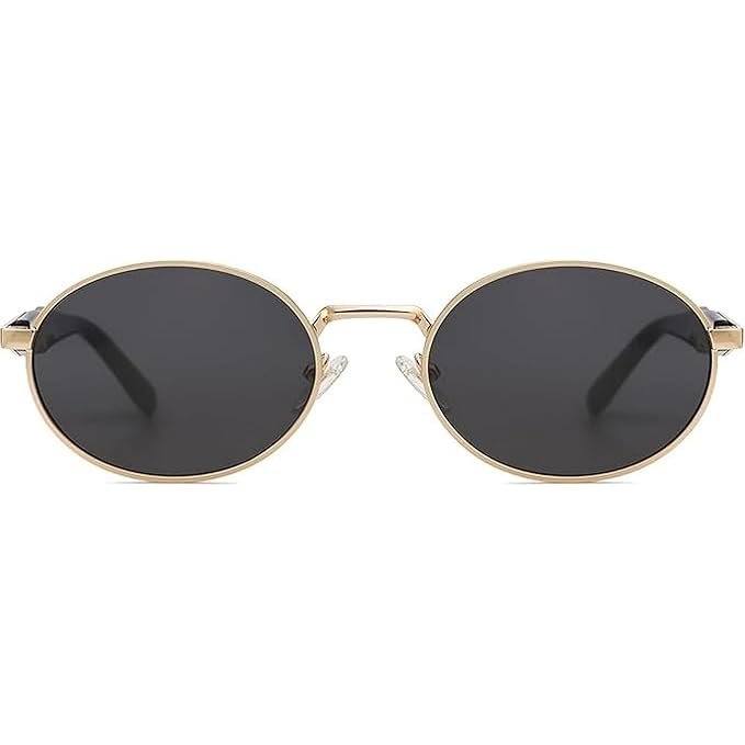 Dervin Retro Oval Sunglasses for Men & Women | Metal Frame | UV400 Protection | Durable, Stylish & Trending Shades - Image 3