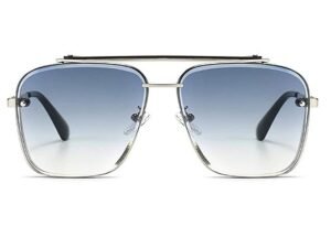 Dervin UV Protected Driving Pilot Gradient Square Metal Body Sunglasses for Men and Women