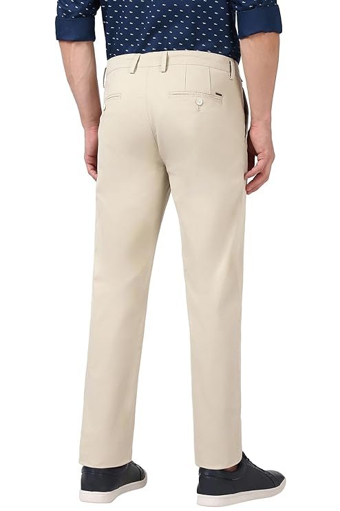 Peter England Men's Slim Fit Mid Rise Super Premium Wrinkle Free Casual Trouser Chinos - Image 4