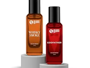 Beardo Godfather & Whiskey Smoke Masculine Fragrance Combo (20ml x 2) | Strong, Long-Lasting Perfume Set | Premium Gift for Men | Long Lasting Fragrance | Gift for Men | Gift for Friend