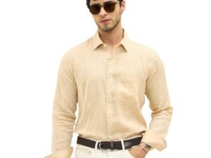 Men’s Pure Linen Full Sleeve Shirt | Comfort Fit Casual Wear | Spread Collar | Button Closure | Lightweight & Breathable for Casual Wear